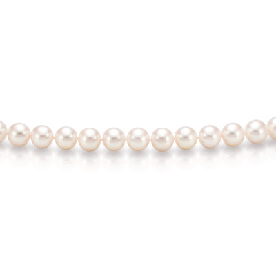 Ожерелье из  белого круглого морского жемчуга Акойя (Япония). Жемчужины 7-7,5 мм. Класс АА+