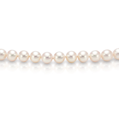 Ожерелье из белого круглого морского жемчуга Акойя (Япония). Жемчужины 7,5-8 мм. Класс АА+