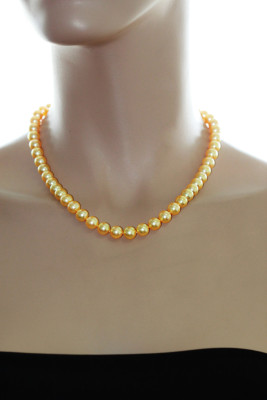 Ожерелье из золотого морского жемчуга Акойя (Япония). Жемчужины 8,5-9 мм. Класс ААА