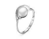 Кольцо из серебра с белой речной жемчужиной 7,5-8 мм
