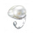 Кольцо из серебра с белой речной жемчужиной "Барокко" 20-28 мм