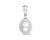 Кулон из серебра с белой морской Австралийской жемчужиной 9,6-9,9 мм