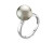Кольцо из серебра с серебристой морской Таитянской жемчужиной 10,6-10,9 мм