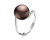 Кольцо из серебра с черной речной жемчужиной 10,5-11 мм