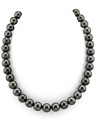 Ожерелье из черного круглого морского Таитянского жемчуга 11-13,2 мм. Качество высокое АА+