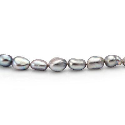 Ожерелье из серого барочного речного жемчуга. Жемчужины 6-6,5 мм