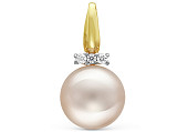 Подвеска из золота с белой пресноводной жемчужиной 9-9,5 мм