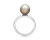 Кольцо из белого золота с черной морской Таитянской жемчужиной 9-9,5 мм