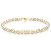 Ожерелье из золотого круглого морского Австралийского жемчуга 8-10,7 мм. Качество высокое АА+