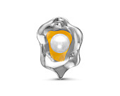 Кулон из серебра с белой речной жемчужиной 7 мм