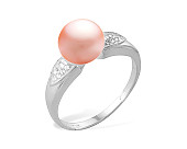 Кольцо из серебра с розовой речной жемчужиной 7,5-8 мм