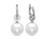 Серьги из золота с белыми морскими Австралийскими жемчужинами 14-14,5 мм