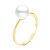 Кольцо из желтого золота с белой морской жемчужиной Акойя 7-7,5 мм