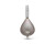 Кулон из серебра с серой каплевидной речной жемчужиной 10-11 мм