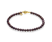 Браслет из черного круглого речного жемчуга класса ААА. Жемчужины 4-4,5 мм