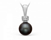 Подвеска из золота с черной пресноводной жемчужиной 8,5-9 мм