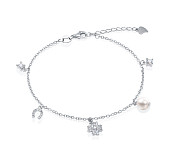 Браслет из серебра 925 пробы с белой морской жемчужиной Акойя 6-6,5 мм