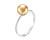 Кольцо из белого золота с золотистой морской жемчужиной Акойя 7,5-8 мм