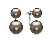 Пусеты "Диор" из золота с черными морскими Таитянскими жемчужинами 9-11,5 мм