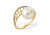 Кольцо из желтого золота с белой речной жемчужиной 7,5-8 мм