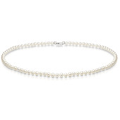 Ожерелье из белого круглого речного жемчуга класса ААА. Жемчужины 4-4,5 мм