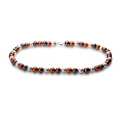 Ожерелье "микс" из круглого речного жемчуга класса ААА. Жемчужины 7-7,5 мм