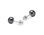 Пусеты из серебра 925 пробы с черными речными жемчужинами 6,5-7 мм