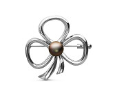 Брошь из серебра с черной Таитянской жемчужиной 8-8,5 мм