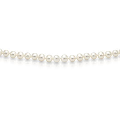 Ожерелье из белого круглого речного жемчуга класса ААА. Жемчужины 4-4,5 мм