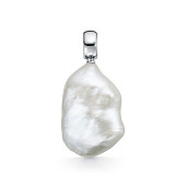 Кулон из серебра с белой барочной жемчужиной 17-20 мм