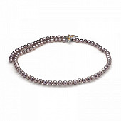 Ожерелье "галстук" из серого круглого речного жемчуга. Жемчужины 8-8,5 мм