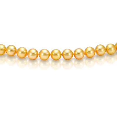 Ожерелье из золотистого морского жемчуга Акойя (Япония) 8,5-9 мм