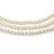 Ожерелье 3-рядное из белого круглого пресноводного жемчуга. Жемчужины 7-7,5 мм