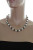 Ожерелье "микс" из круглого жемчуга со стразами. Жемчужины 8,5-9,5 мм