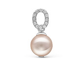 Кулон из серебра с белой речной жемчужиной 8-9 мм