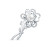Брошь "Цветок" из серебра с белой речной жемчужиной 8,5-9 мм 