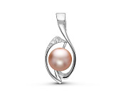Кулон из серебра с розовой речной жемчужиной 8,5-9 мм
