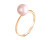 Кольцо из серебра с розовой речной жемчужиной 7-7,5 мм