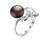 Кольцо из серебра с черной речной жемчужиной 8,5-9 мм