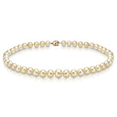 Ожерелье из золотистого круглого морского Австралийского жемчуга 10-12 мм. Качество наивысшее ААА