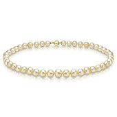 Ожерелье из золотистого круглого морского Австралийского жемчуга 9-12 мм. Качество наивысшее ААА