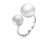 Кольцо "Диор" из серебра с белыми речными жемчужинами 7-10 мм