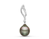 Подвеска из золота с черной морской Таитянской жемчужиной 13-13,5 мм
