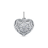Кулон "Сердце" из серебра 925 пробы с фианитами