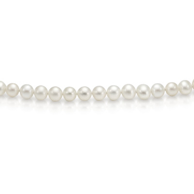 Ожерелье из белого круглого речного жемчуга. Жемчужины 6-6,5 мм