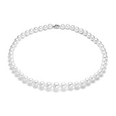 Ожерелье из белого круглого морского Австралийского жемчуга 8,1-10,6 мм. Качество высокое АА+