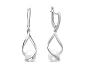 Серьги из белого золота с белыми речными жемчужинами 8 мм